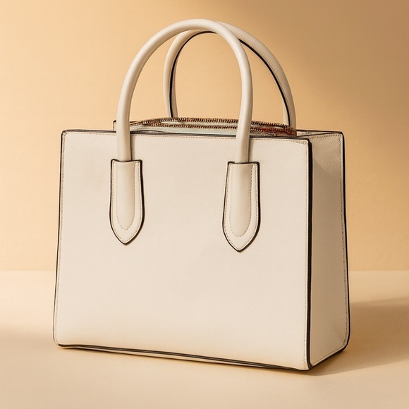 Unbranded Handbags - Women Crossbody Tote Bag PU Leather Tote Top Handle Satchel Shoulder Bag, White